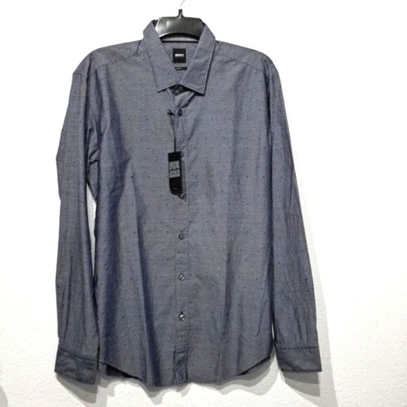 Boss Hugo Boss Slim Fit Patterned Long Sleeve Shirt - Picture 1 of 8